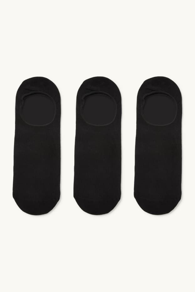 Bărbați - Multipack 3 perechi - șosete tip tălpici - negru