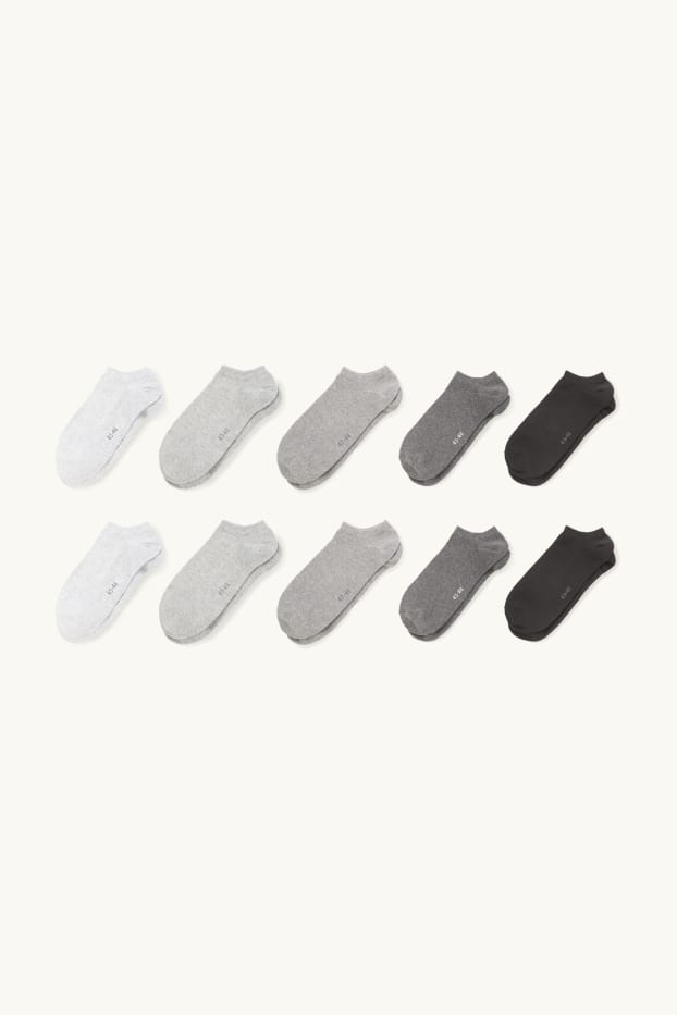 Hommes - Lot de 10 paires - socquettes de sport - gris chiné