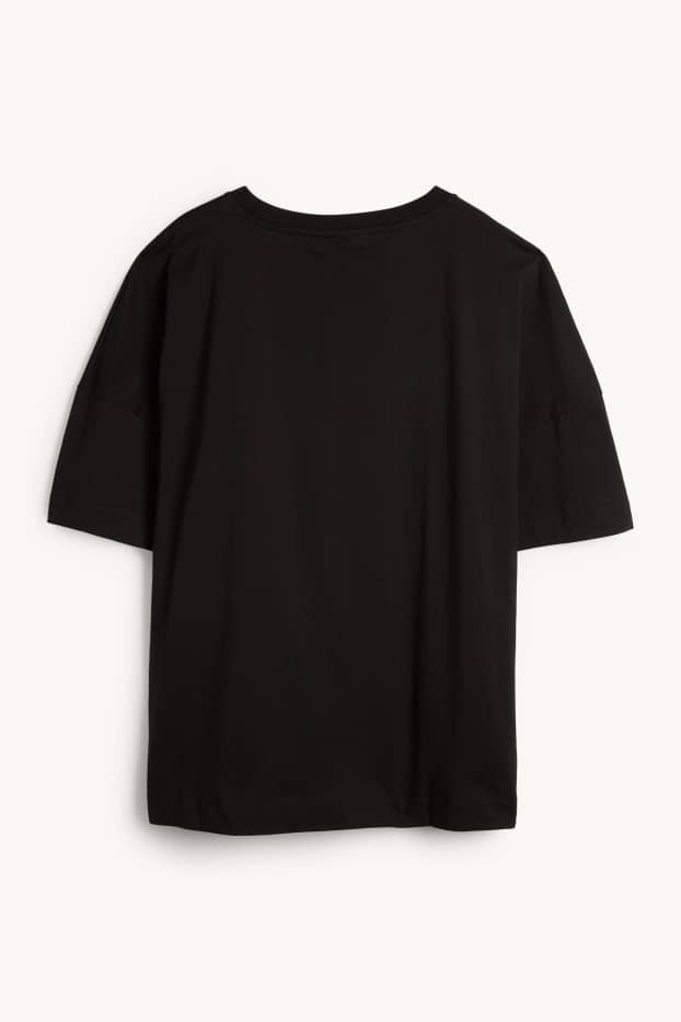 Femei - Tricou - Snoopy - aspect lucios - negru