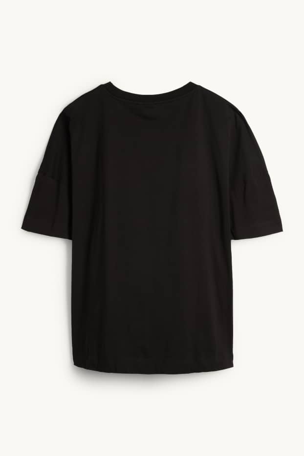 Damen - T-Shirt - Regular Fit - Glanz-Effekt - Peanuts - schwarz