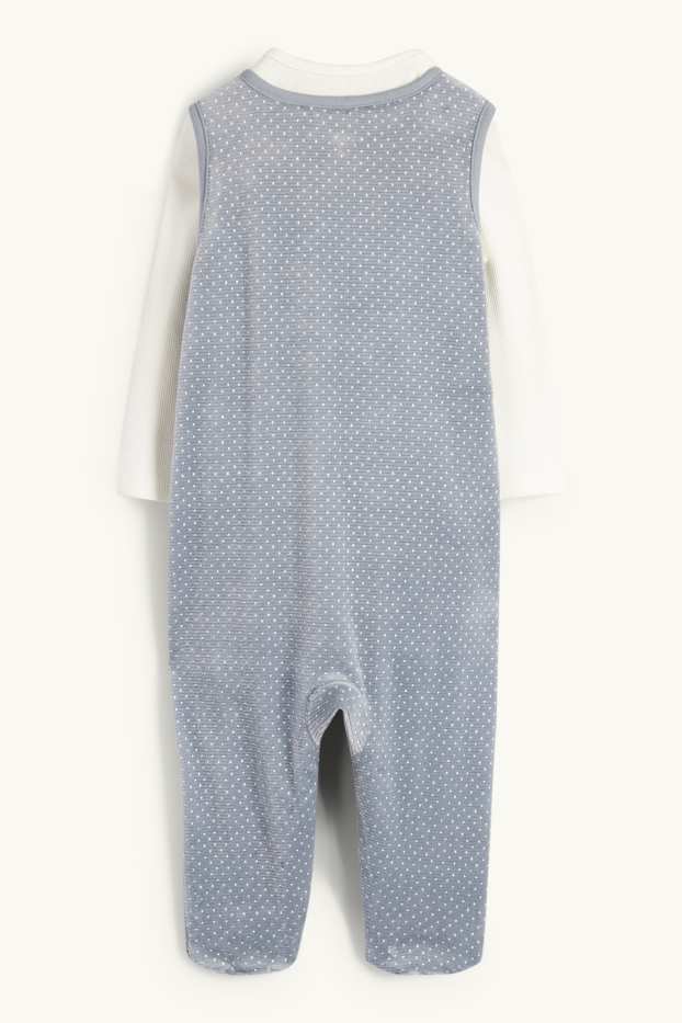 Unisexe - Ours polaire - ensemble avec grenouillère - côtelé - 2 pièces - gris