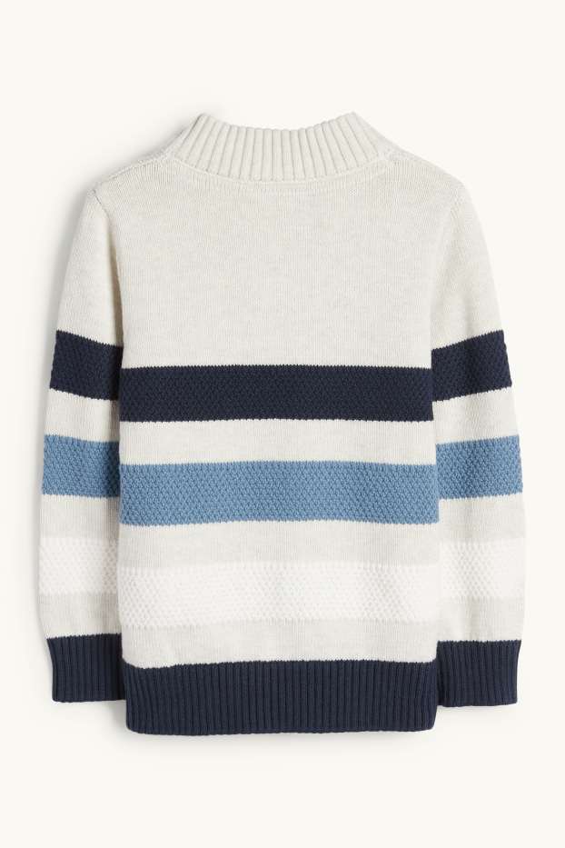 Nen - La Patrulla Peluda - Chase, Marshall, Rubble - jersei - de ratlles - blau/beix