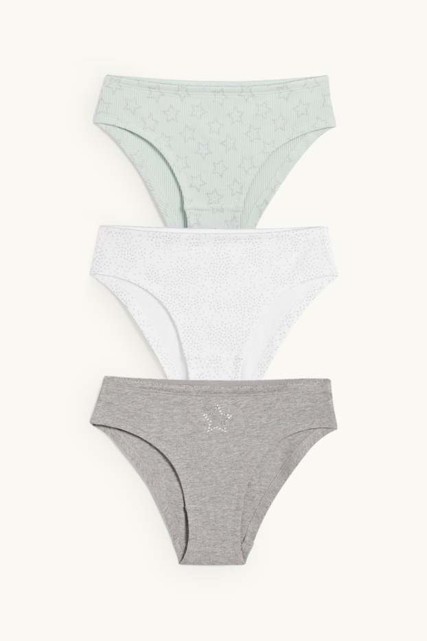 Kinder Mädchen - Multipack 3er - Stern - Slip - mintgrün