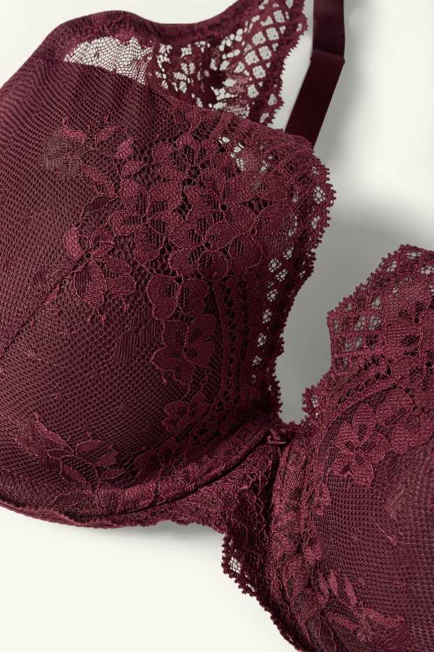 Femmes - Soutien-gorge avec armatures - PLUNGE - ampliforme - bordeaux