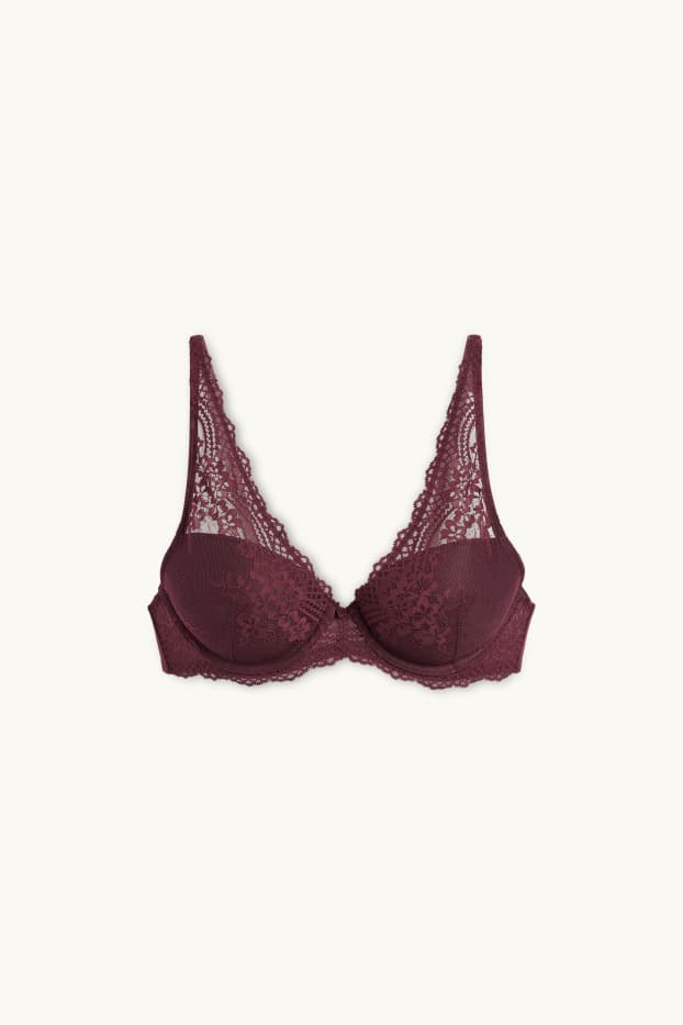 Femmes - Soutien-gorge avec armatures - PLUNGE - ampliforme - bordeaux