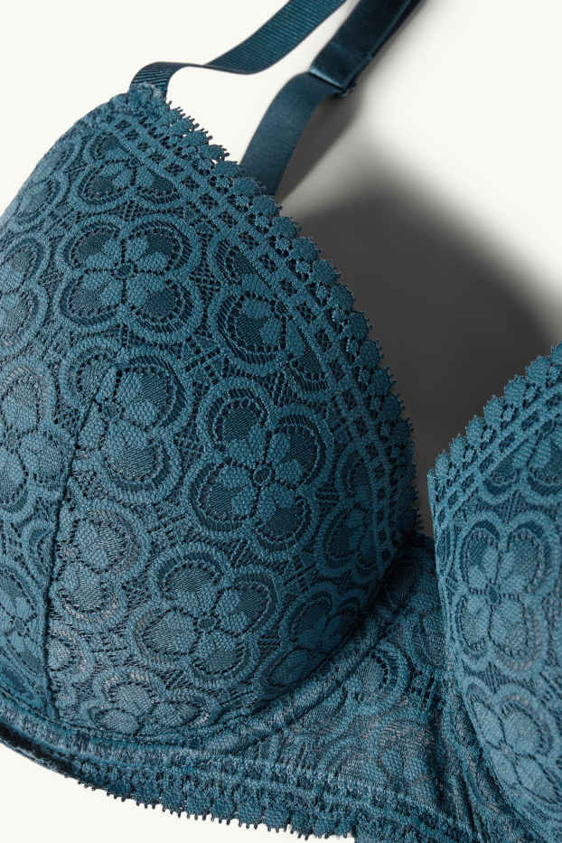 Femmes - Soutien-gorge avec armatures - DEMI - ampliforme - bleu pétrole