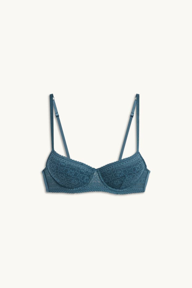 Femmes - Soutien-gorge avec armatures - DEMI - ampliforme - bleu pétrole