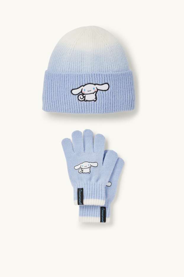 Kinderen: meisjes - Cinnamoroll - set - muts en handschoenen - 2-delig - lichtblauw