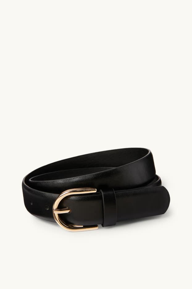 Women - Belt - faux leather - black