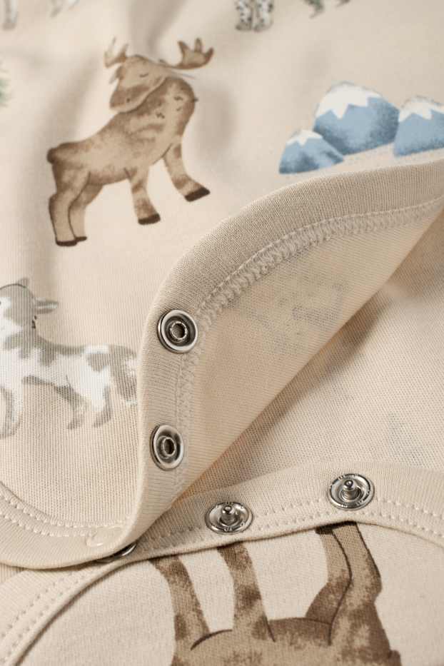 Unisex - Bosdieren - rompertje - licht beige