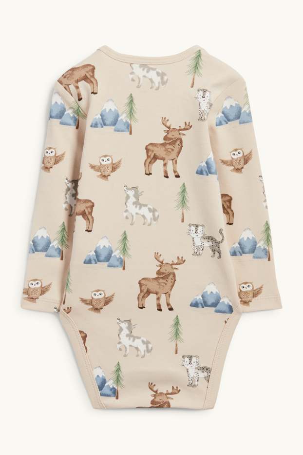 Unisex - Bosdieren - rompertje - licht beige