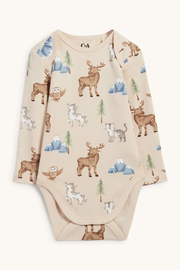 Unisex - Bosdieren - rompertje - licht beige