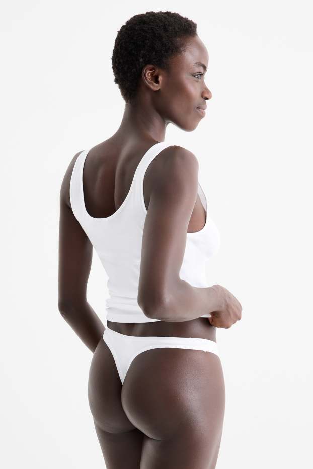 Femmes - Lot de 3 - strings - blanc