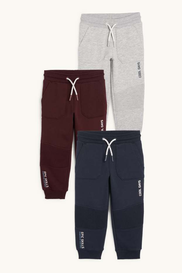 Kinderen: jongens - Set van 3 - joggingbroek - donkerblauw