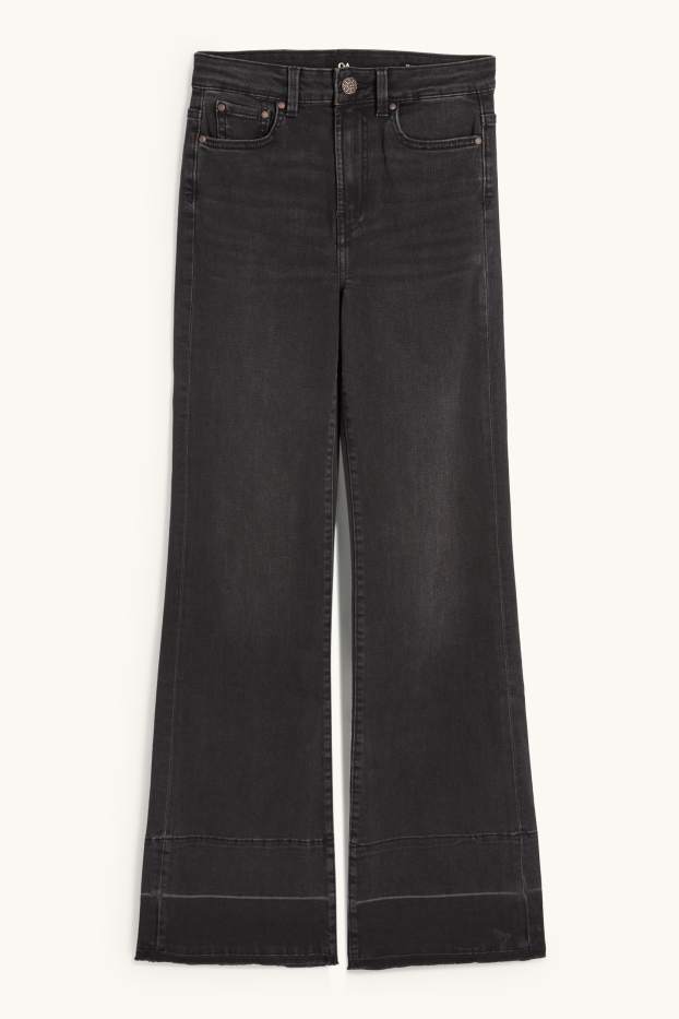Mujer - Flared jeans - mid waist - vaqueros - gris oscuro