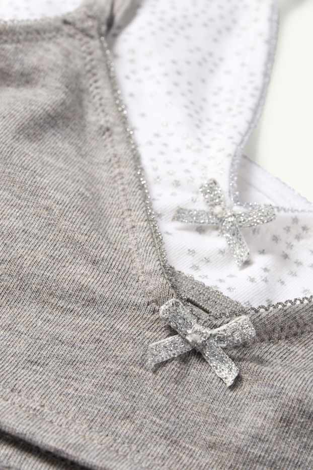 Děti - dívky - Multipack 2 ks - motiv hvězdy - sportovní podprsenka - bílá/šedá