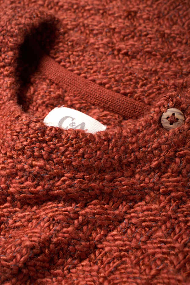 Bebeluși - băieți - Pulover bebeluși - structurat - teracotă