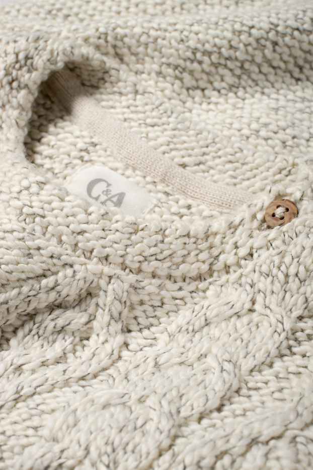 Neonati - Maglione neonati - motivo treccia - bianco crema