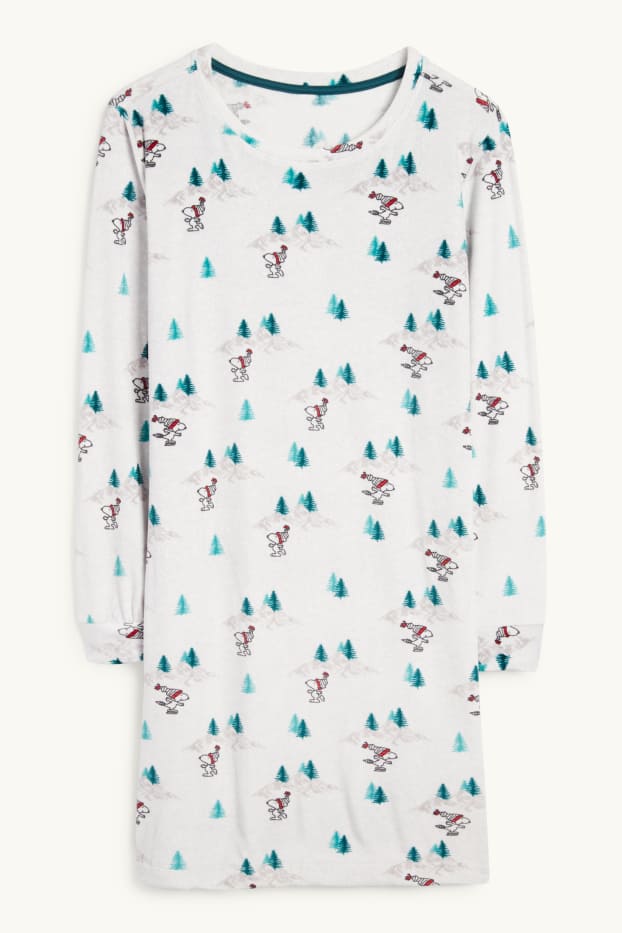 Donna - Camicia da notte - Snoopy - grigio chiaro melange