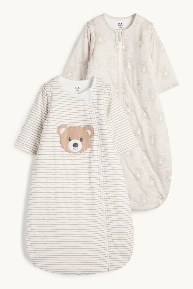 Baby Boys - Multipack of 2 - teddy bear - baby sleeping bag - 0-4 months - light beige