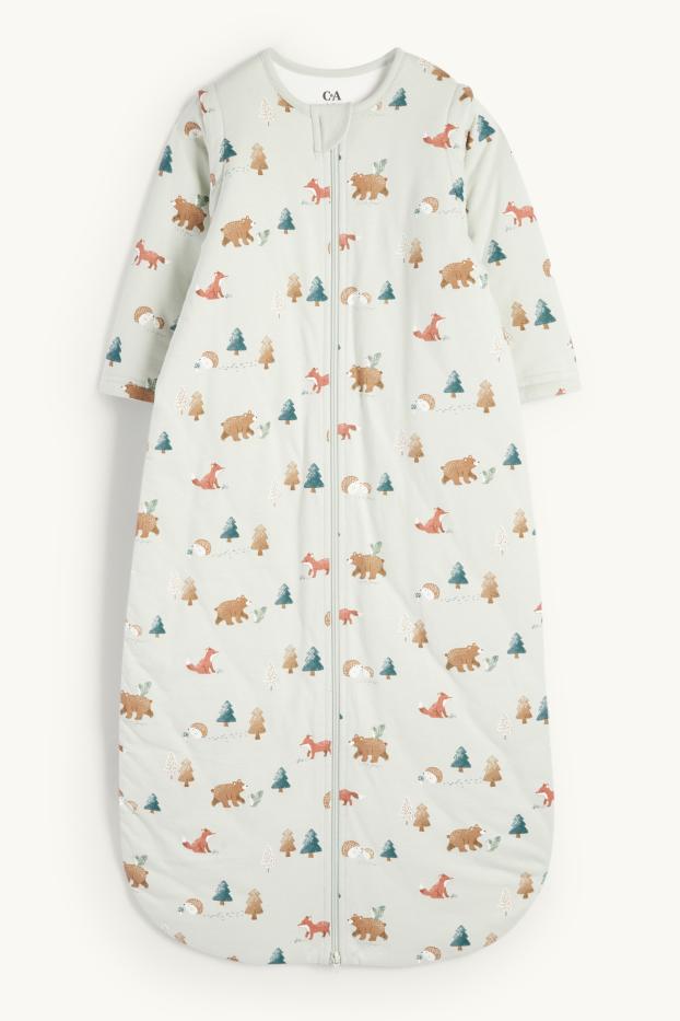 Baby Girls - Woodland animals - baby sleeping bag - 6-18 months - mint green