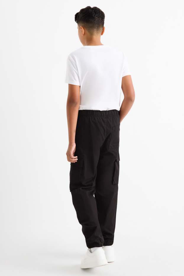 Children Boys - Thermal cargo trousers - black