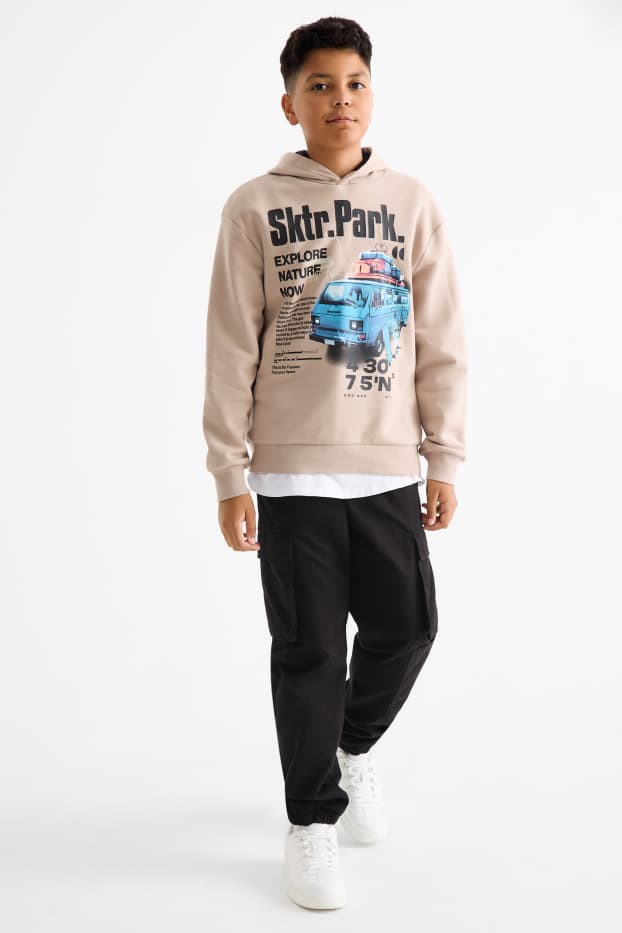 Children Boys - Thermal cargo trousers - black