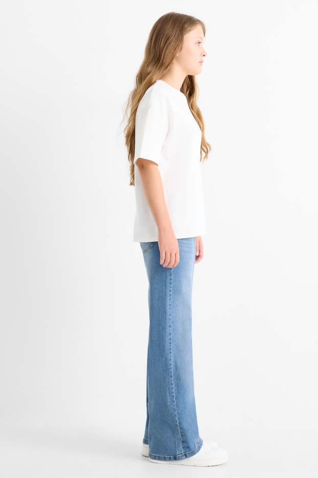 Children Girls - Wide leg jeans - denim-light blue