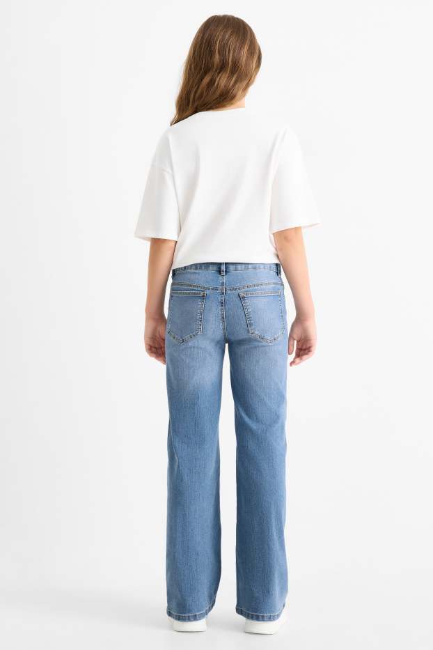 Children Girls - Wide leg jeans - denim-light blue