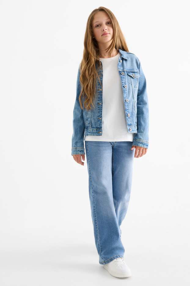 Children Girls - Wide leg jeans - denim-light blue