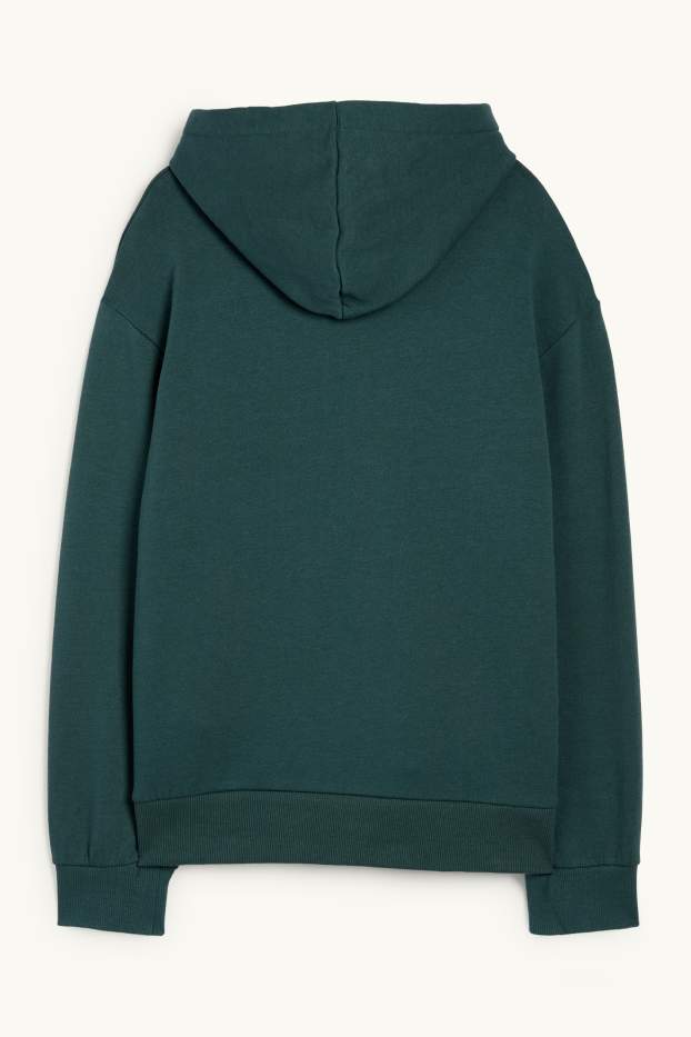 Enfants garçons - Loup - sweat à capuche - vert foncé
