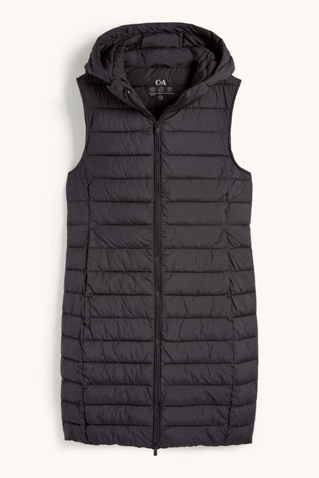 Femmes - Doudoune sans manches à capuche - noir