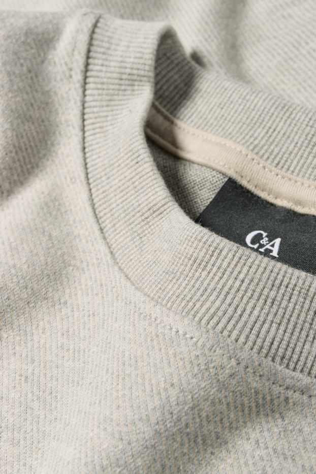 Hommes - Sweat - à rayures - gris clair