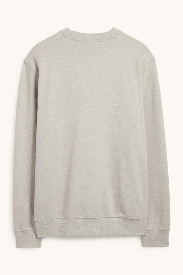 Hommes - Sweat - à rayures - gris clair