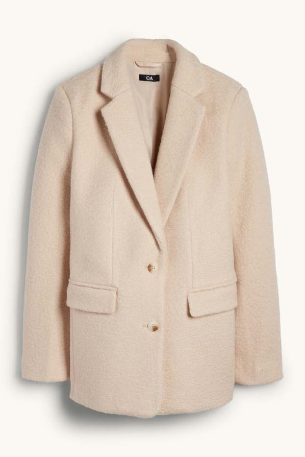 Damen - Longblazer - Relaxed Fit - hellbeige