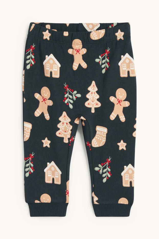 Baby Mädchen - Mini Me - Lebkuchen - Baby-Weihnachts-Pyjama - 2 teilig - dunkelgrün