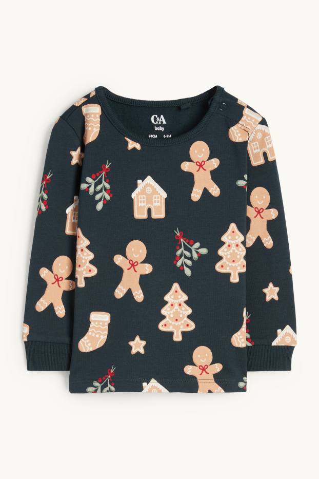 Baby Mädchen - Mini Me - Lebkuchen - Baby-Weihnachts-Pyjama - 2 teilig - dunkelgrün