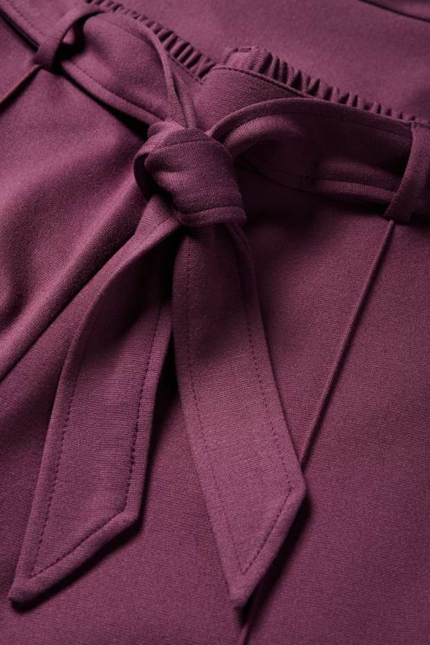 Femei - Pantaloni din jerseu - talie medie - flared fit - mov