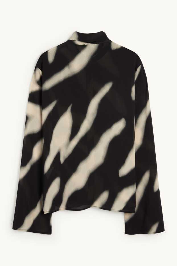 Donna - Blusa di chiffon - fantasia - nero / beige