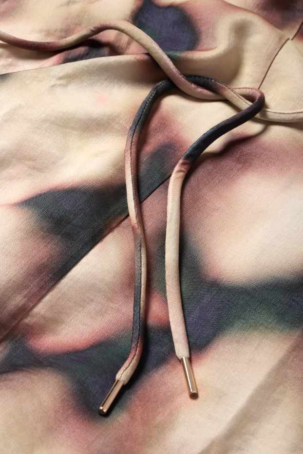 Femmes - Robe évasée - à motif - noir / beige