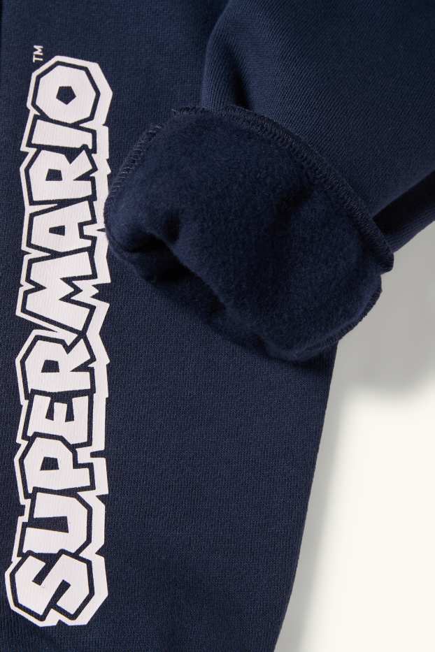 Enfants garçons - Super Mario - ensemble - sweat à capuche et pantalon de jogging - 2 pièces - bleu foncé