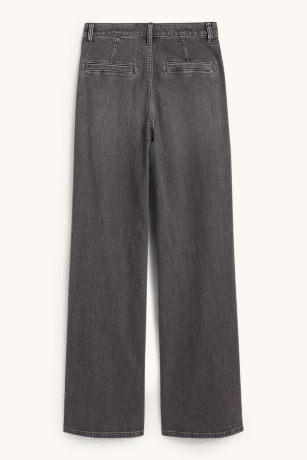 Damen - Wide Leg Jeans - High Waist - LYCRA® - dunkeljeansgrau