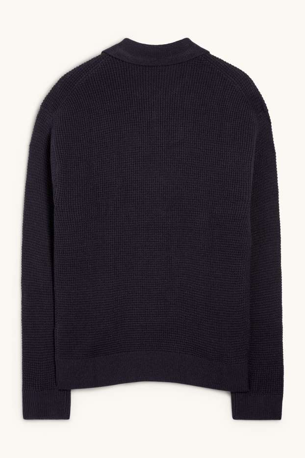 Home - Jersei - texturat - blau fosc