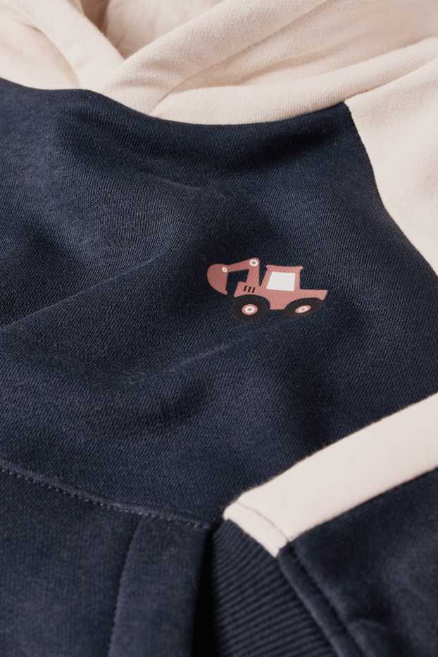 Kinderen: jongens - Graafmachine - hoodie - donkerblauw