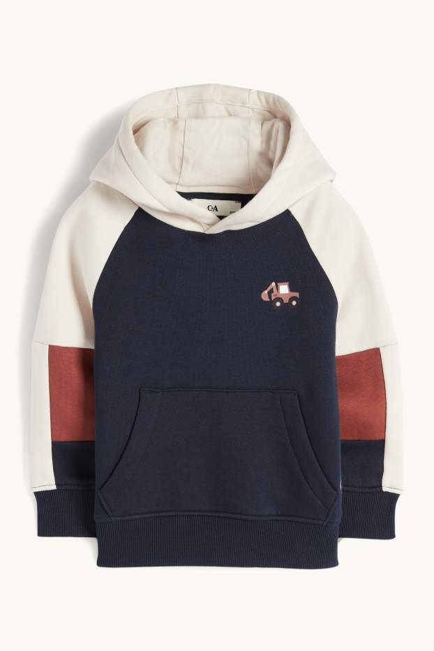 Kinderen: jongens - Graafmachine - hoodie - donkerblauw