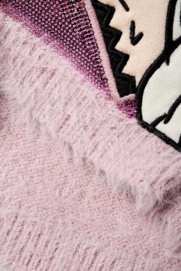 Enfants filles - La Reine des Neiges - pull - violet clair