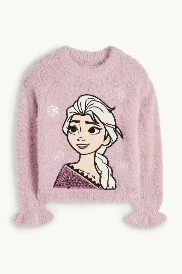 Enfants filles - La Reine des Neiges - pull - violet clair