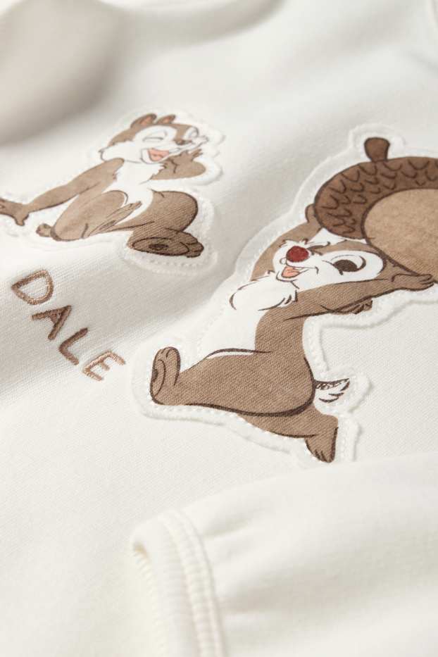 Unisexe - Tic et Tac - sweat bébé - doublure en peluche - blanc crème