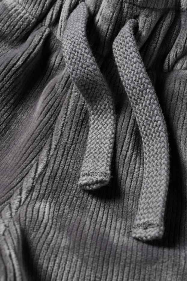 Kinder Jungen - Jogginghose - gerippt - dunkelgrau