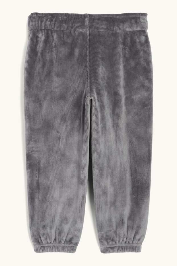 Kinder Jungen - Jogginghose - gerippt - dunkelgrau